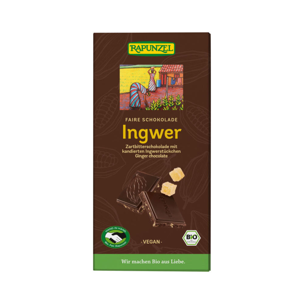 Čokoláda hořká se zázvorem 80 g BIO   RAPUNZEL