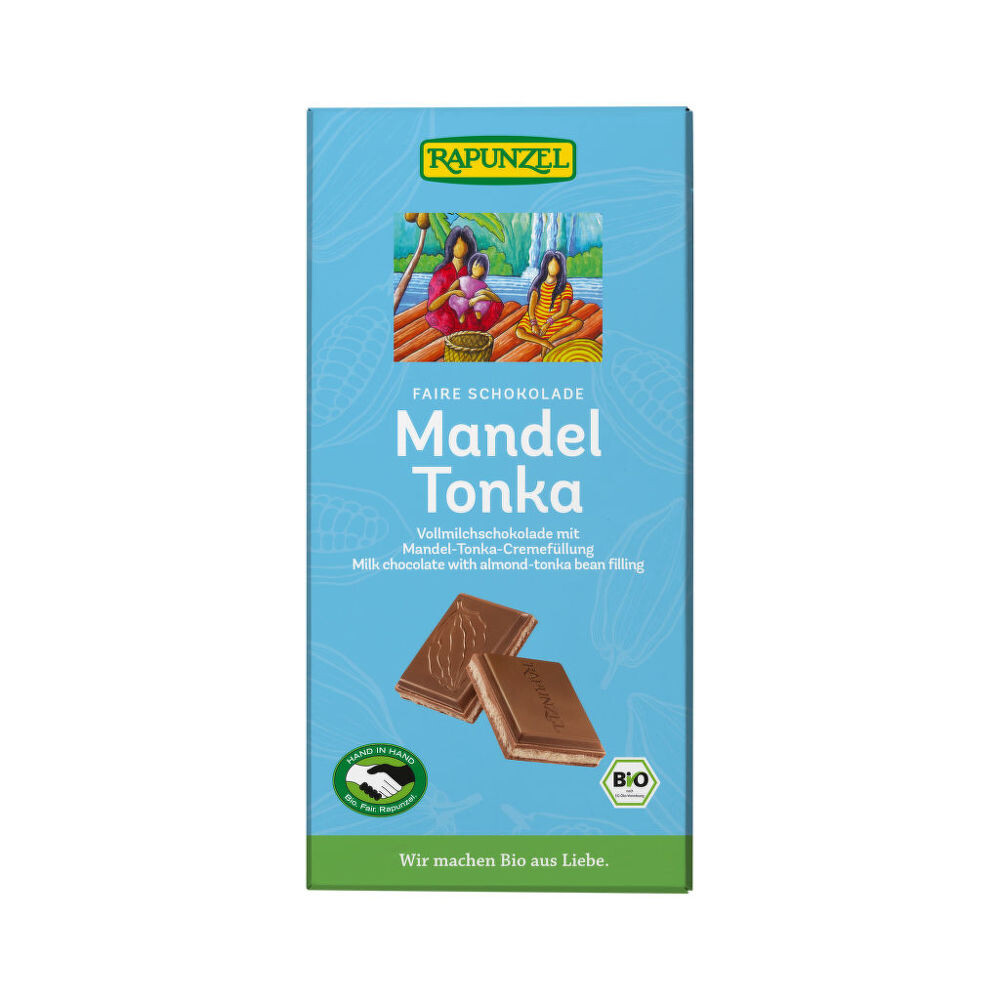 Čokoláda mléčná Mandle Tonka 100 g BIO   RAPUNZEL