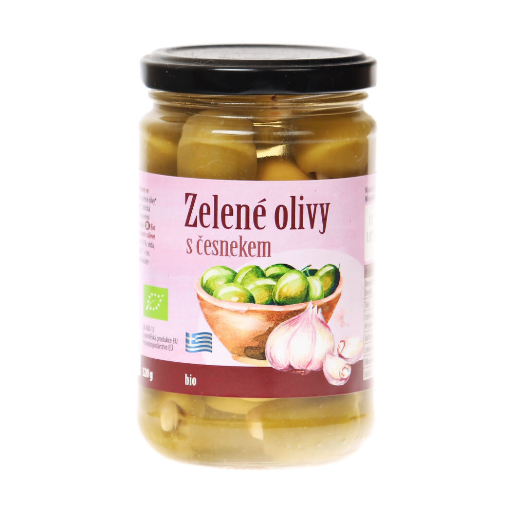 Olivy zelené plněné česnekem 320 g BIO   BIO NEBIO