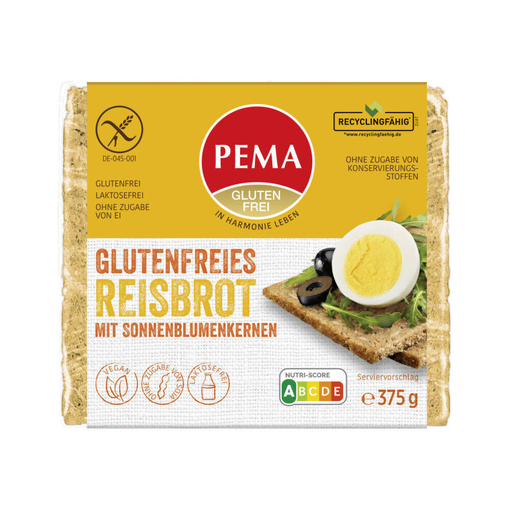 Chléb rýžový bez lepku 375 g   PEMA