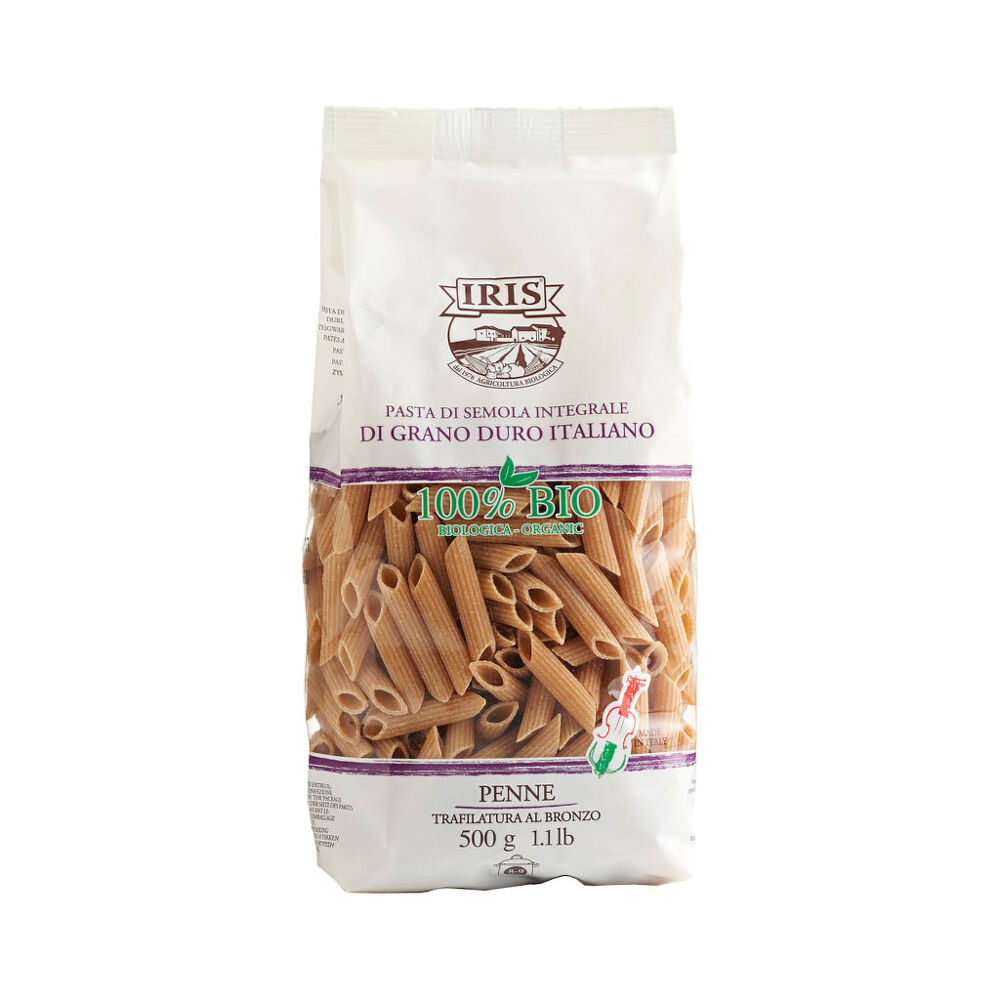 Těstoviny penne celozrnné 500 g BIO   IRIS