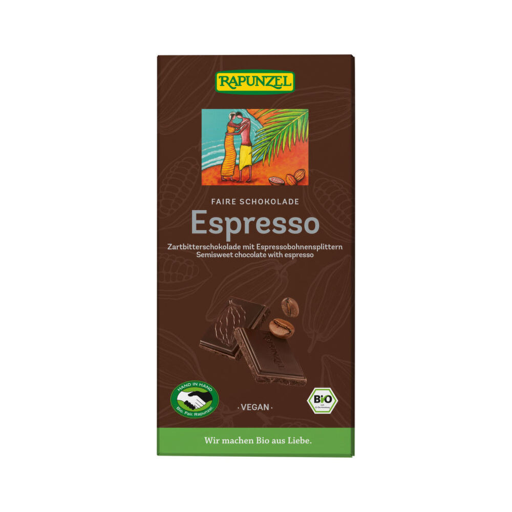 Čokoláda hořká espresso 80 g BIO   RAPUNZEL