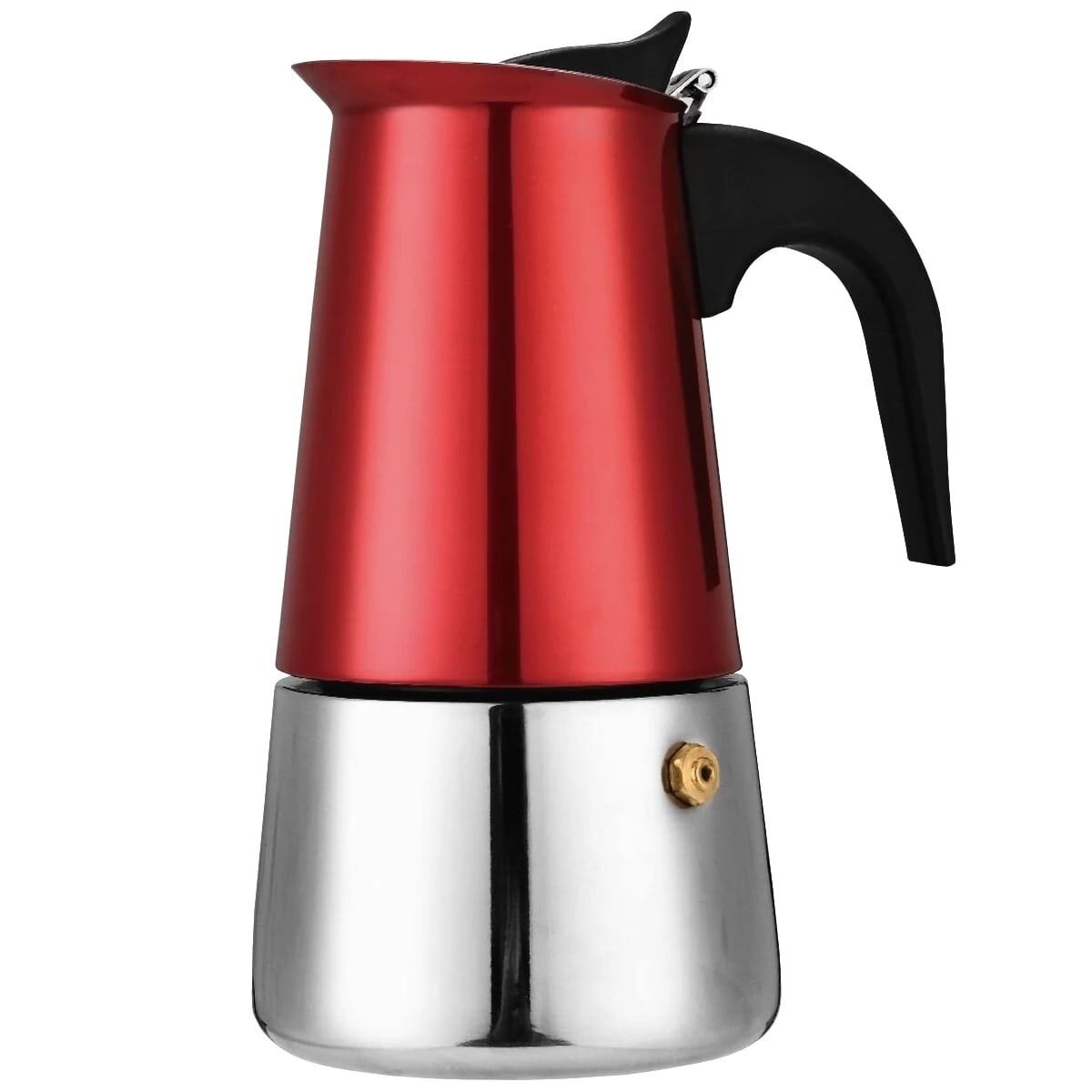 PERFECT HOME Kávovar moka 4 šálky nerez  METAL RED vč. indukce