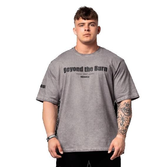 Nebbia Washed-off bavlněné heavyweight tričko GRIND 370