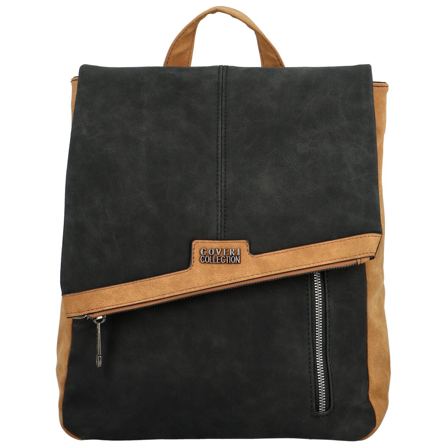 Módní dámský koženkový kabelko-batoh Talita, černý