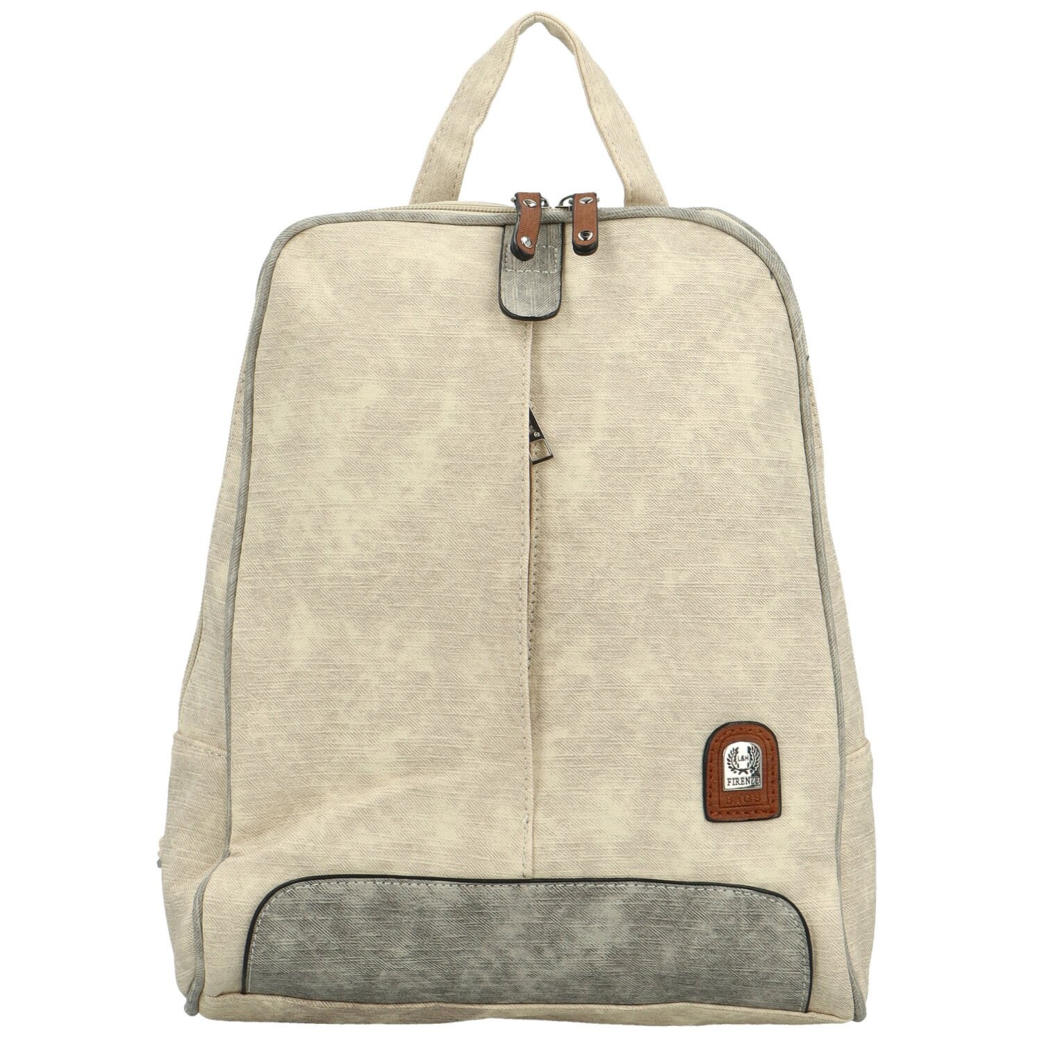 Trendy dámský koženkový batoh Timotheus, krémový