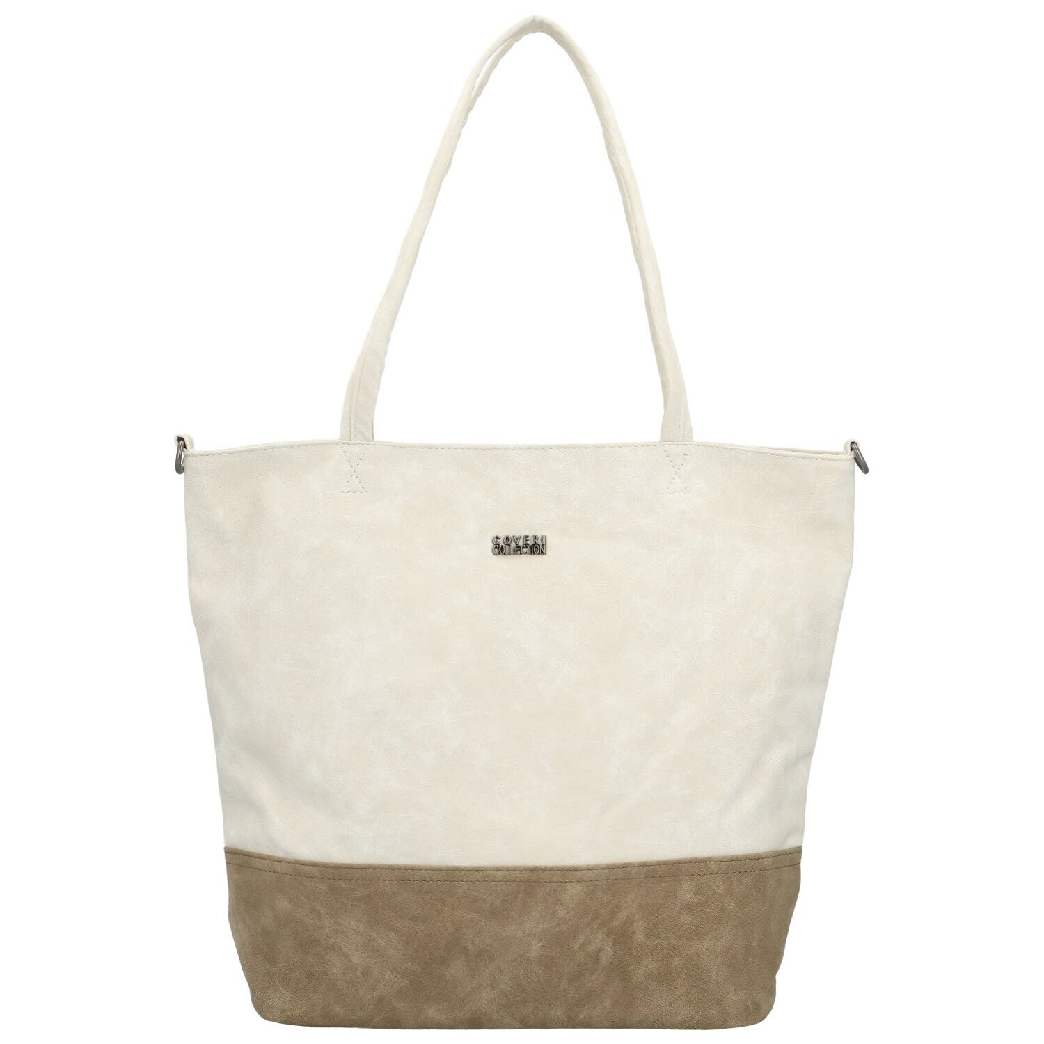 Trendy dámská koženková kabelka na rameno Jigme, krémová