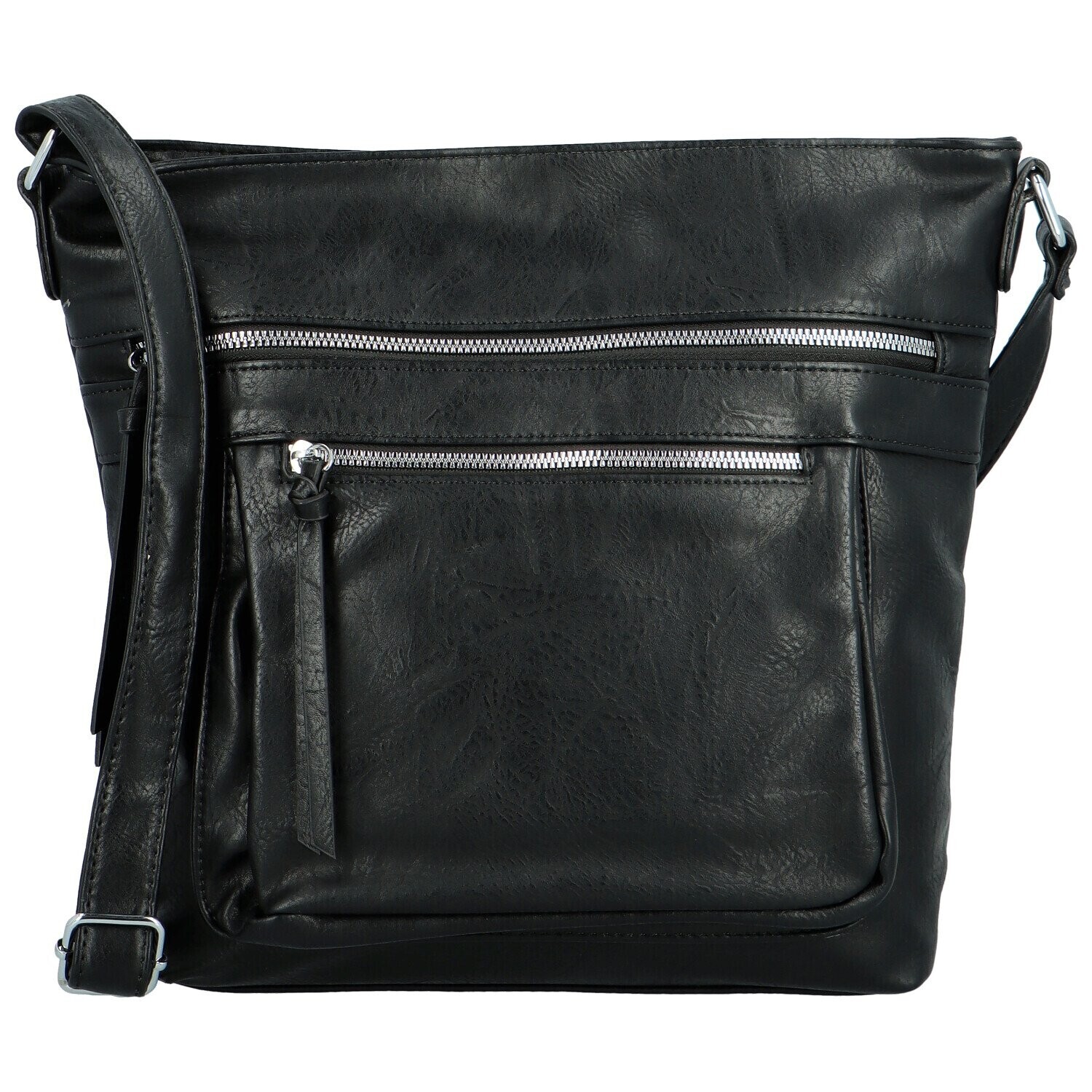 Trendy dámská koženková crossbody kabelka Zeta, černá