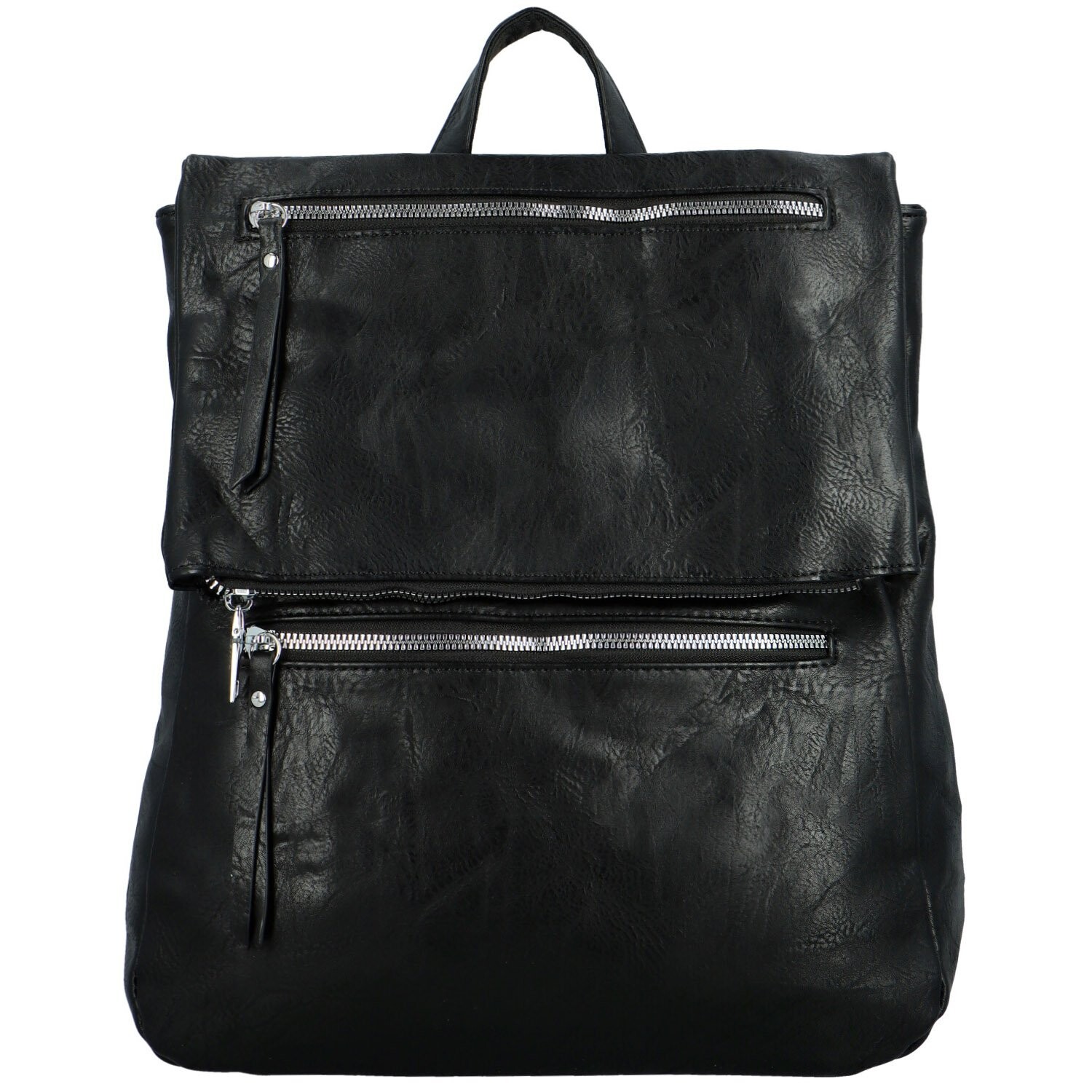 Stylový dámský koženkový kabelko-batoh Admir, černý