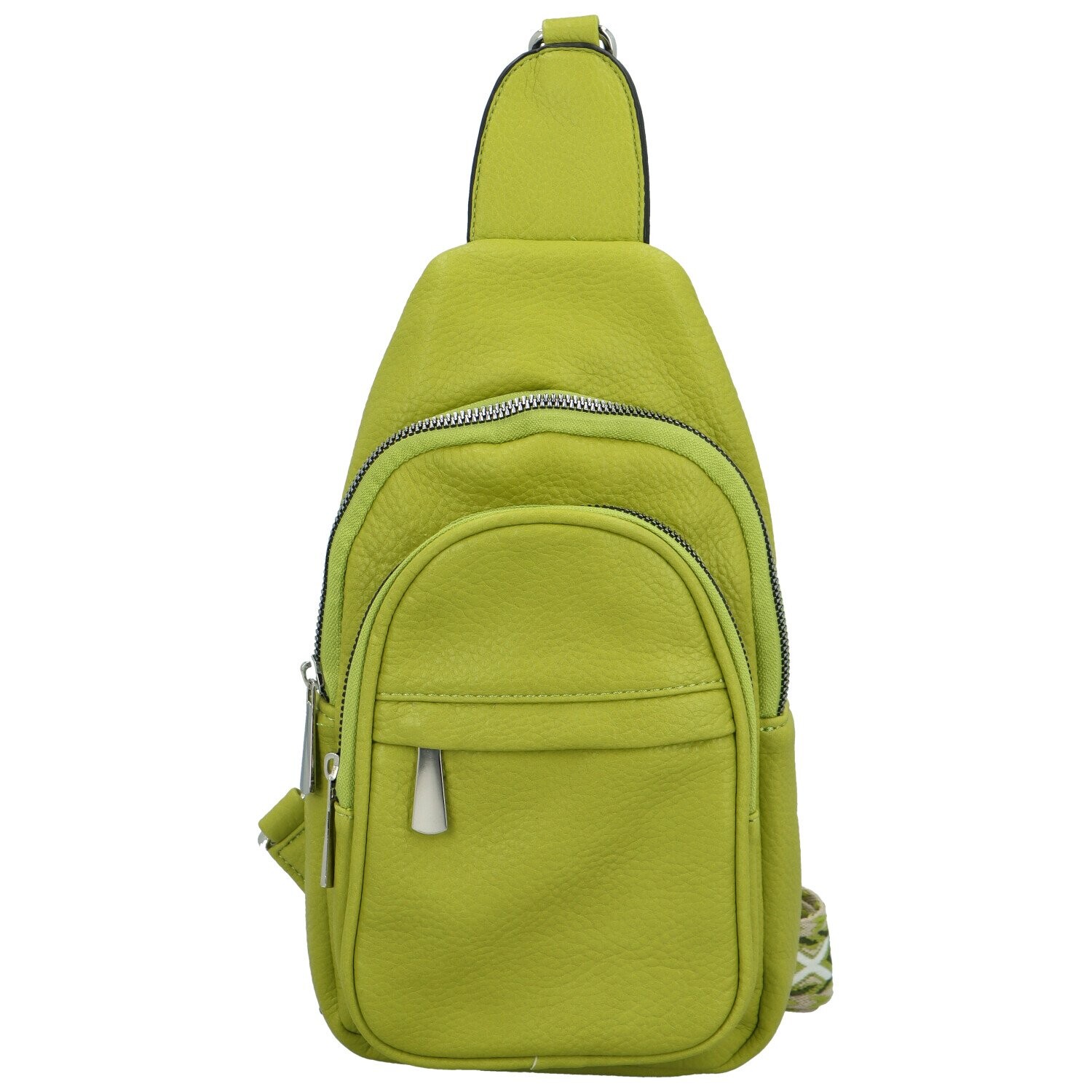 Trendy dámský koženkový batůžek Adyan, zelenožlutý