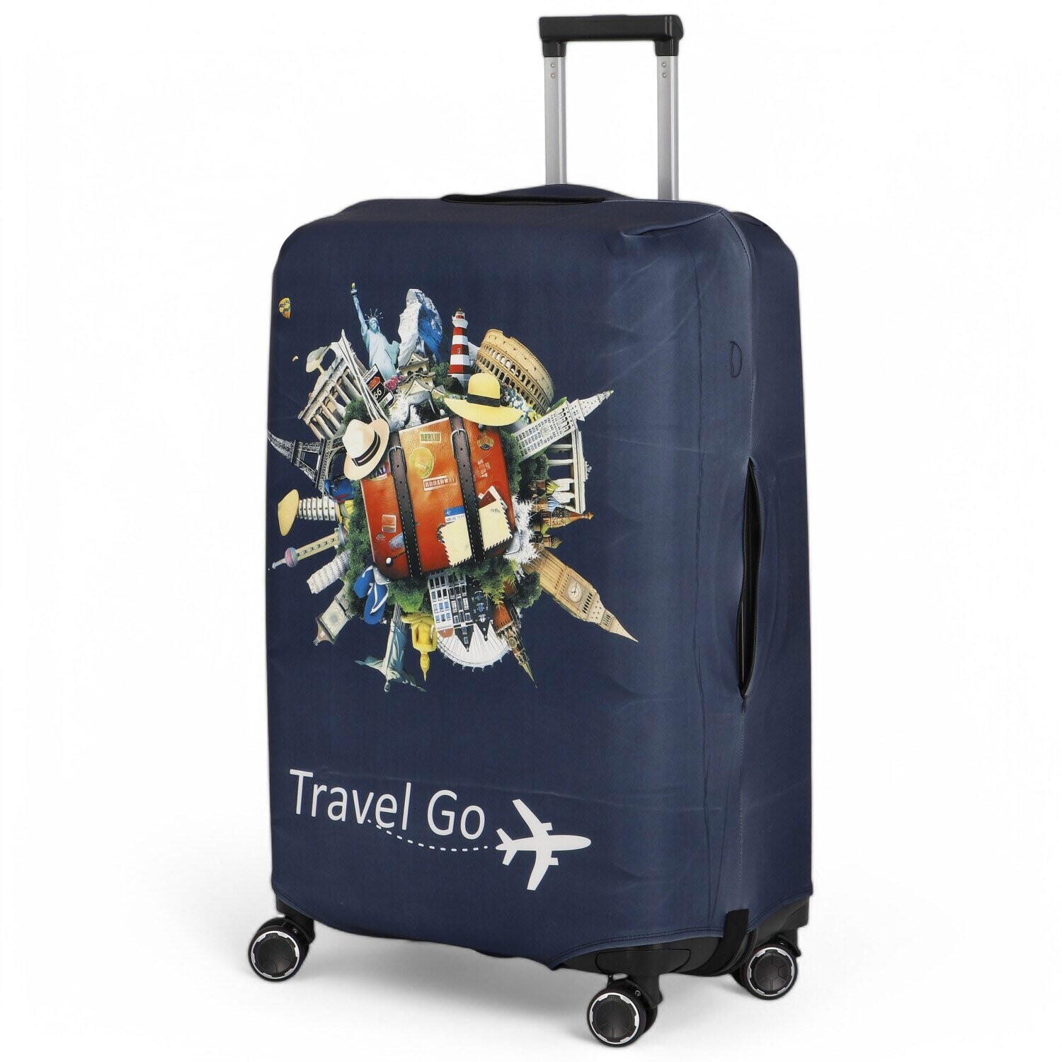 Obal na kufr Travel City World velikost L, modrý