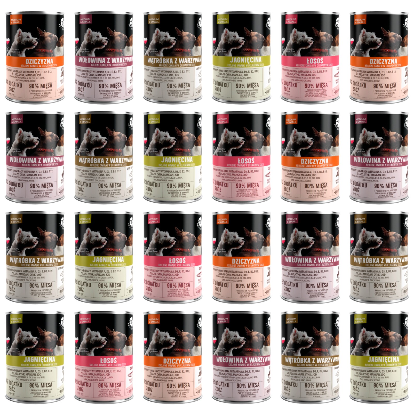 Pet Republic mokré krmivo psa 90% Masa kousky v omáčce MIX Chutí 24x400g