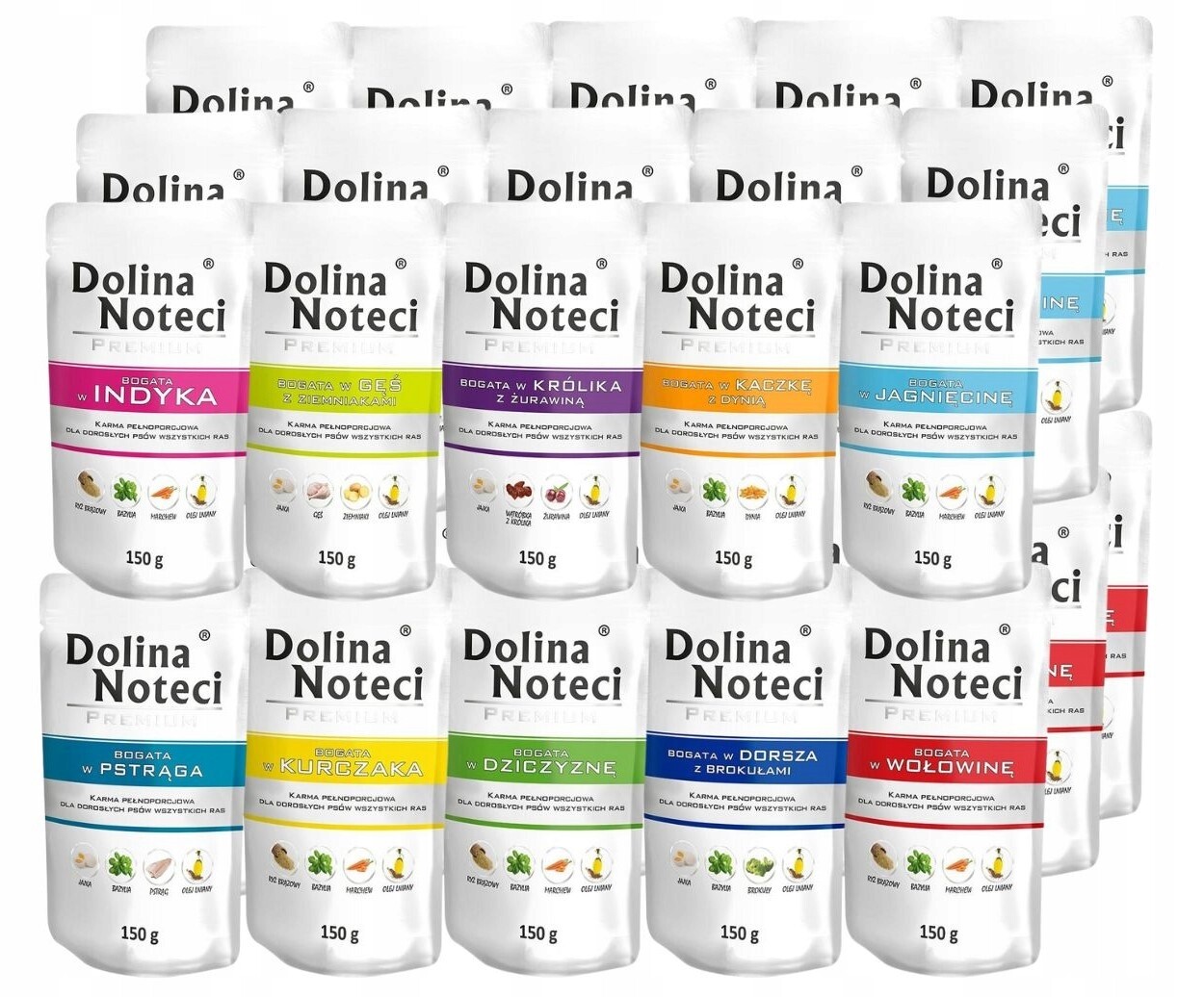 Dolina Noteci Premium Mokré krmivo pro psa mix chutí 30x150g sada