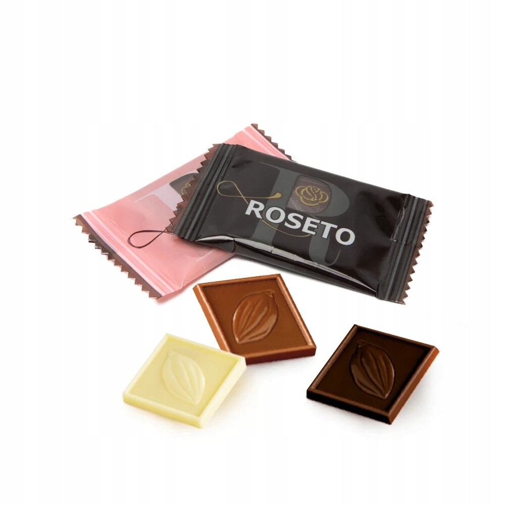 Čokoládky Roseto mix mléčné, dezertní, bílé 200 ks x 4,5 g