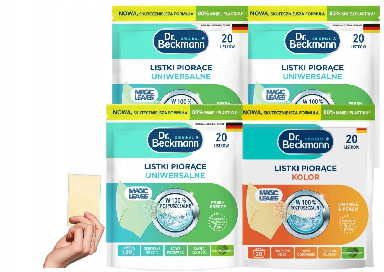 Dr. Beckmann Ubrousky Prací lístky na praní Univerzální a Barva x 80
