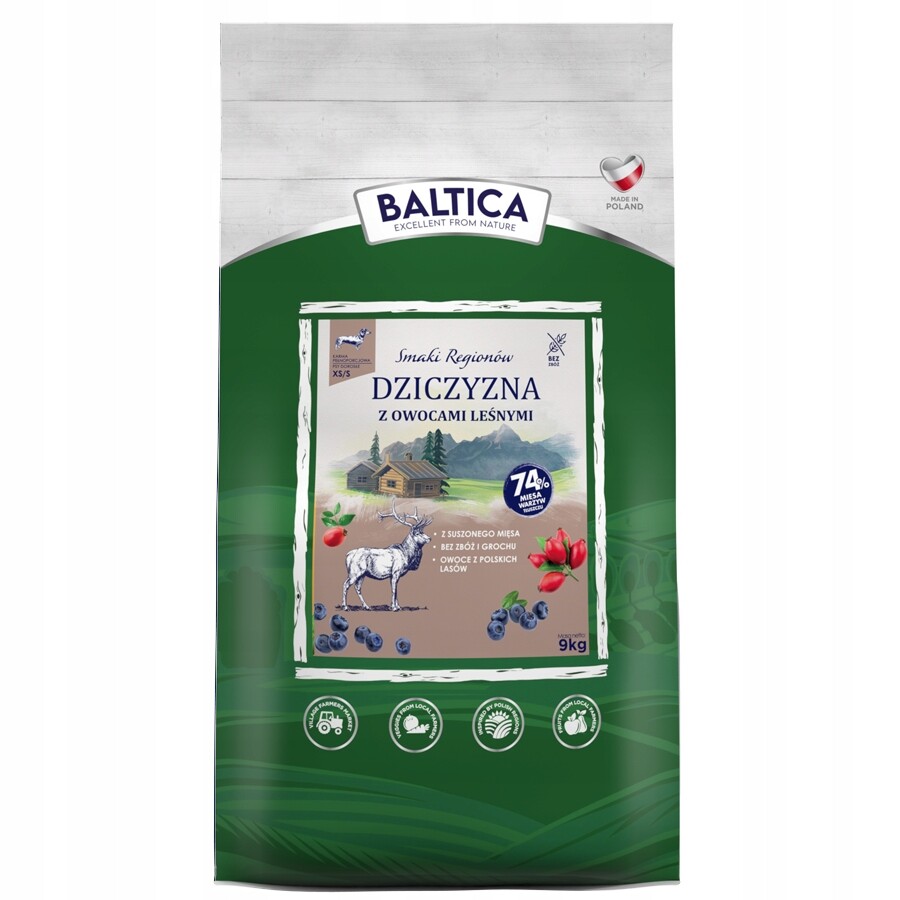 Baltica suché krmivo pro psa Zvěřina s lesními plody Xs/s 9 kg Malá Plemena