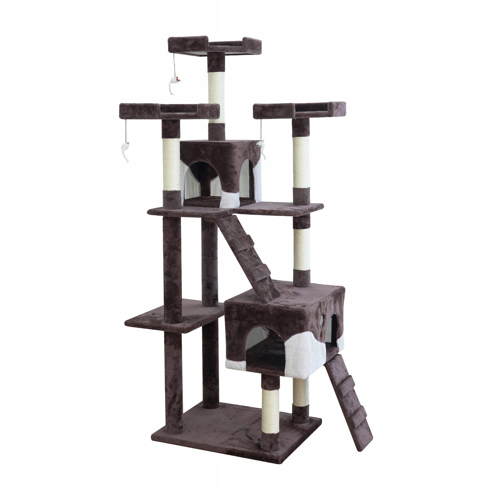 Aga Škrabadlo pro kočky 170 cm Hnědobílé