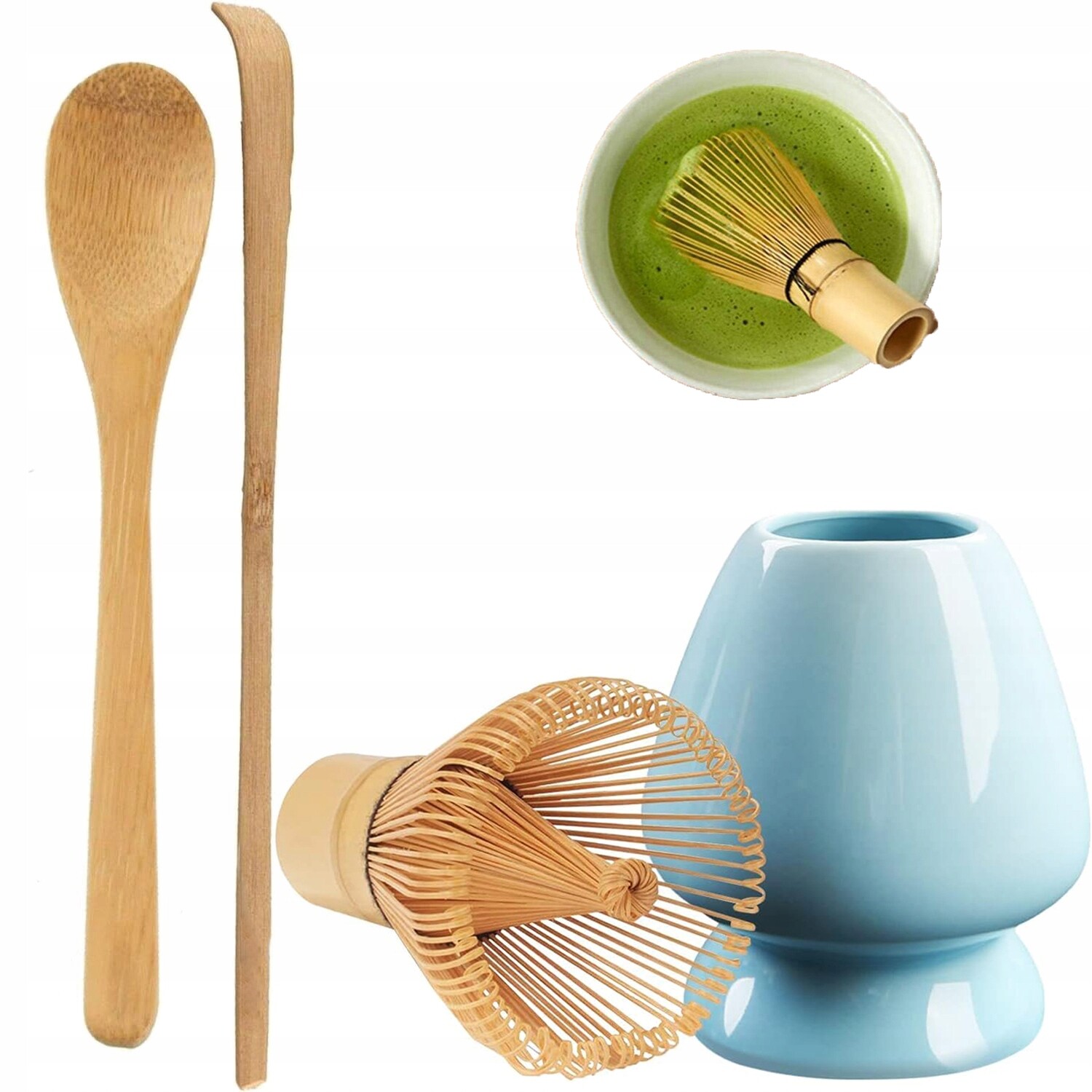 Sada Japonského Čaje Matcha Šlehací Metla Matcha Miska Lžička Bambusová
