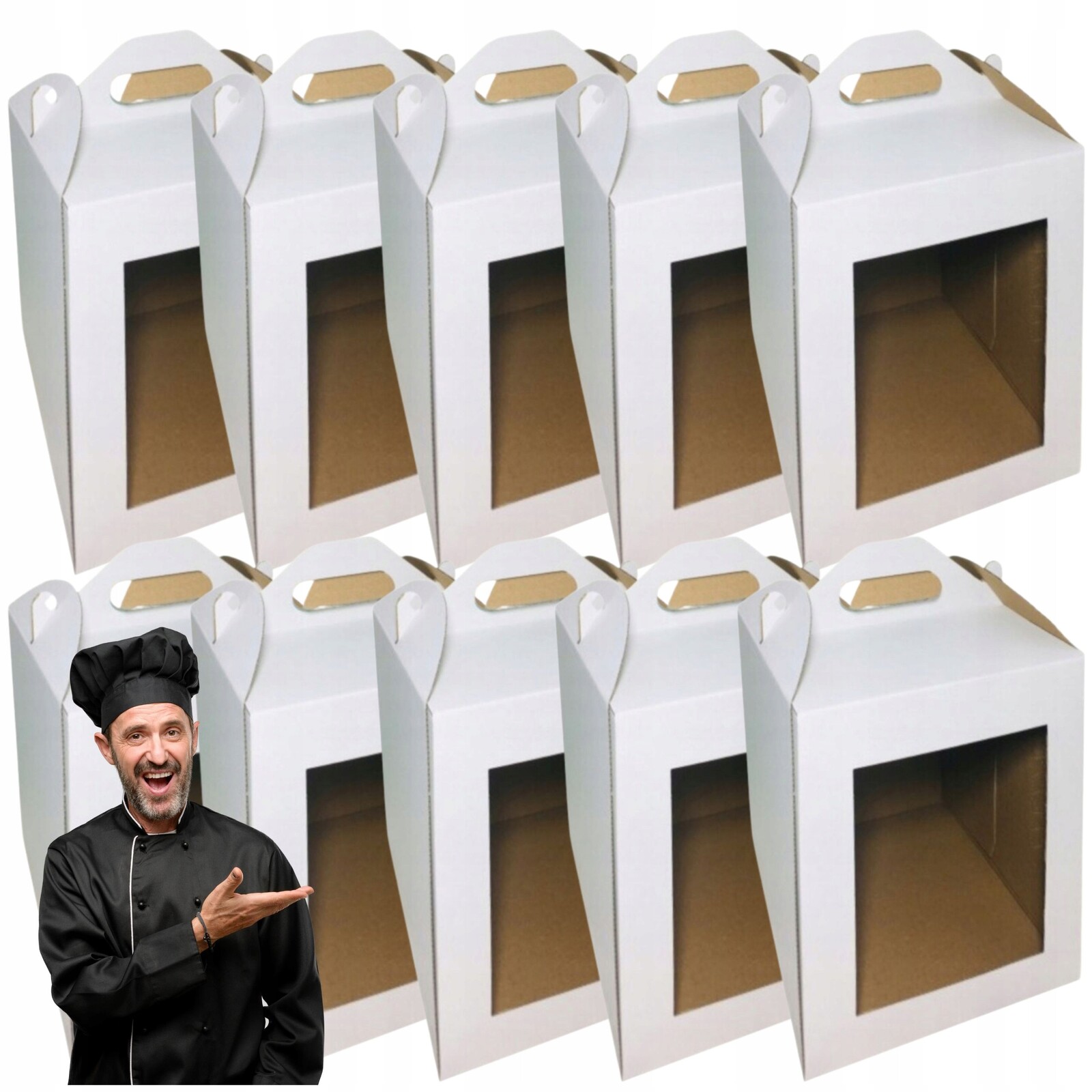 Balení Krabička Krabice Na Dort S Okénkem Těsta 28x28x32 CM Odolné