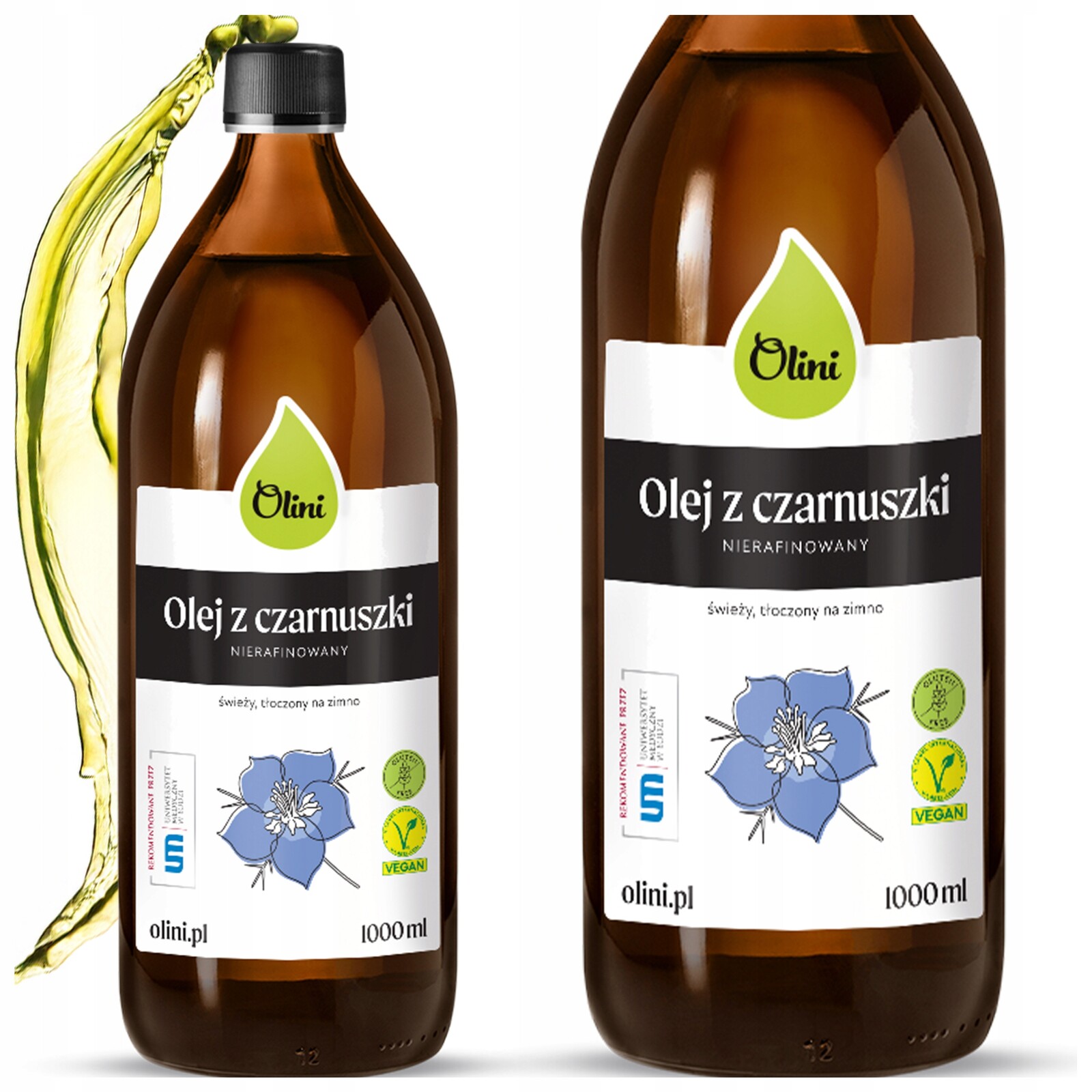 Olej z černého kmínu 1 litr nerafinovaný, lisovaný za studena Olini