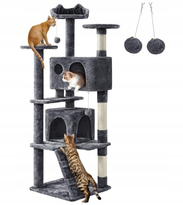 Vysoký škrabák, pelíšek, škrabací sloupek, věž Yaheetech 101 – 160 cm