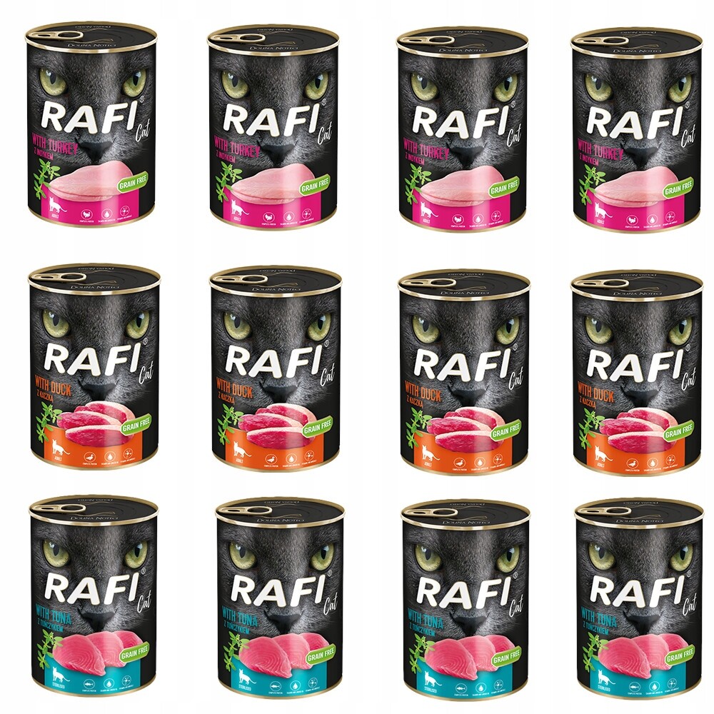 (dp) Krmivo Pro Kočky Rafi mix chutí 400g sada 12 Ks