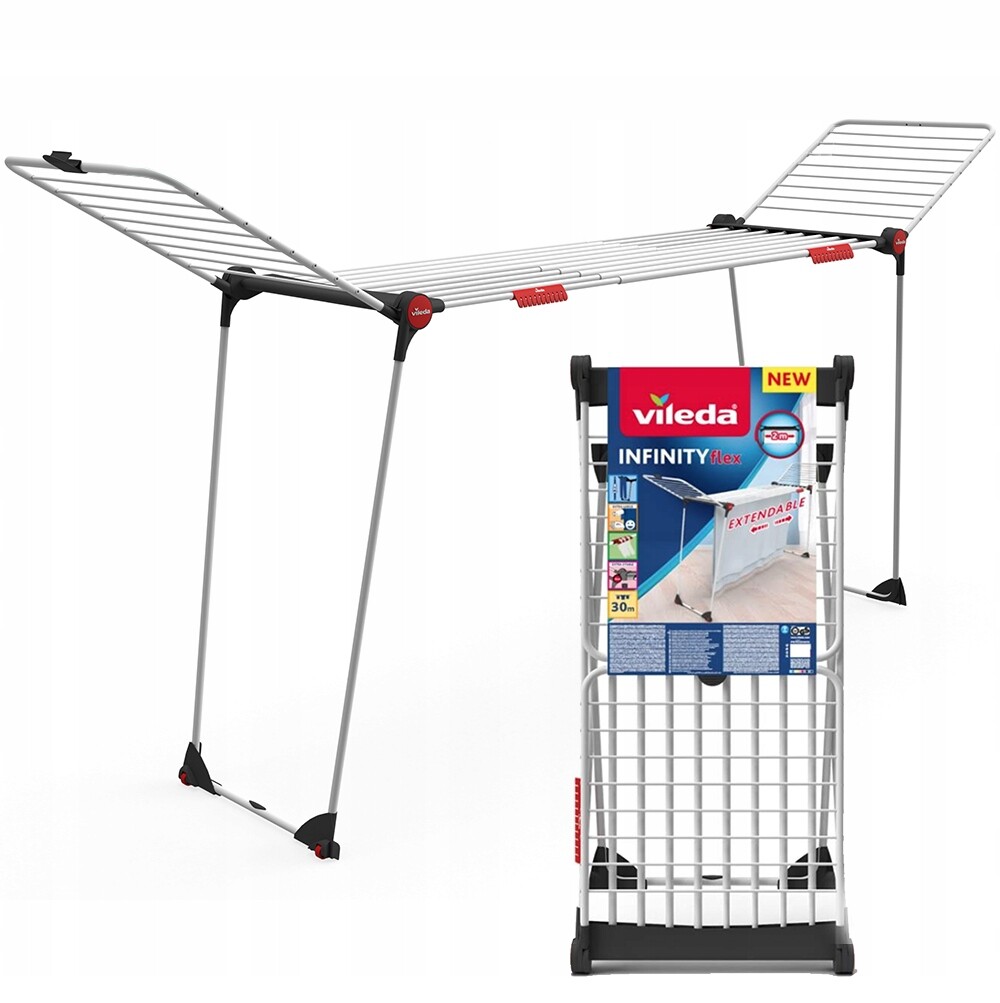 Sušák na prádlo Vileda infinity flex horizontální výsuvný XXL 216-304 cm