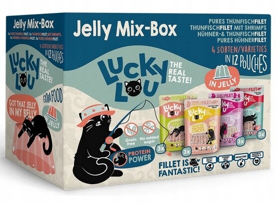 Lucky Lou Extrafood Jelly-Mix-Box Multipack v želé, sáčky 12 x 70 g