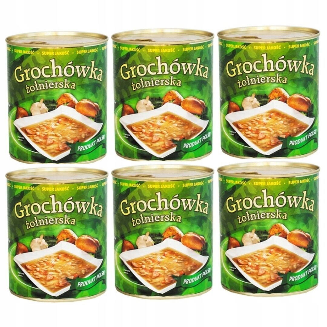 Hrachovka Vojenská bez konzervantů Hotové jídlo Polský výrobek 6 kusů