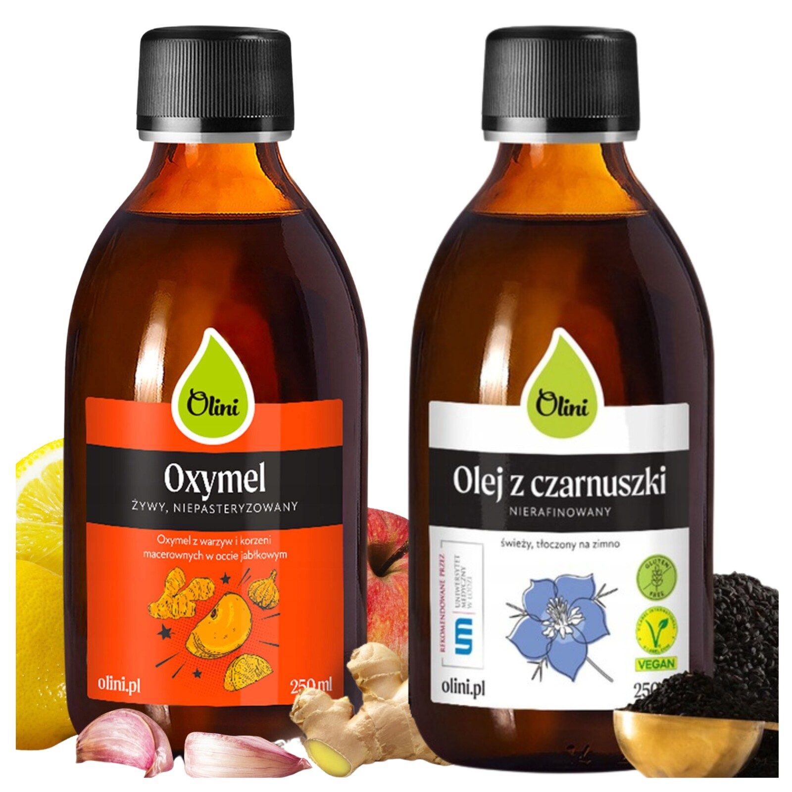 Olej z černého kmínu 250 ml nerafinovaný Oxymel na imunitu 250ml Olini