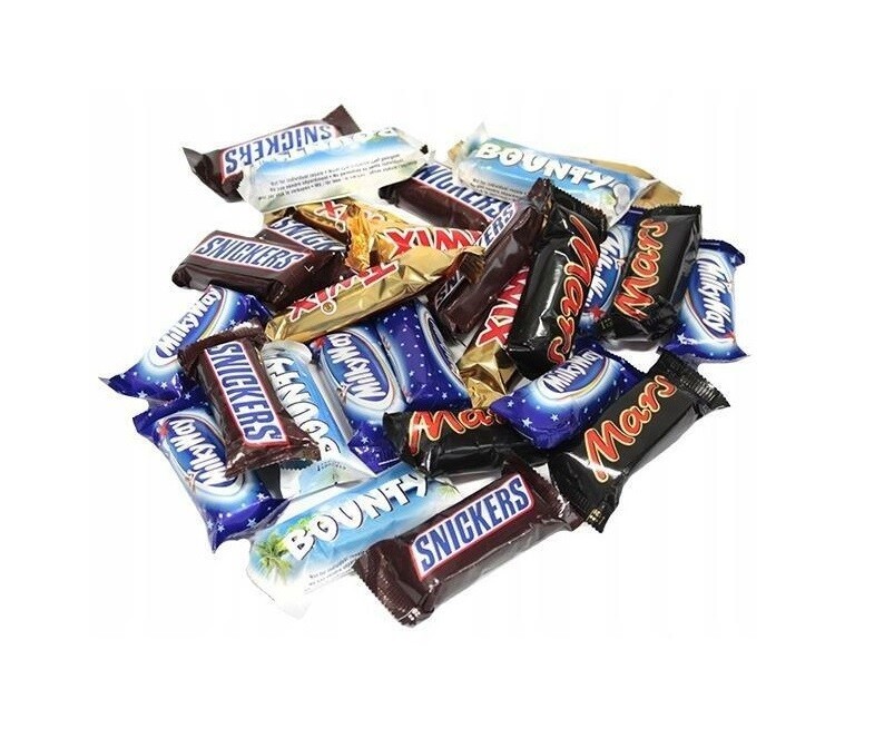 Mini Tyčinky Mix tyčinek Snickers Twix Mars Milky Way Bounty 1665 g 80 ks