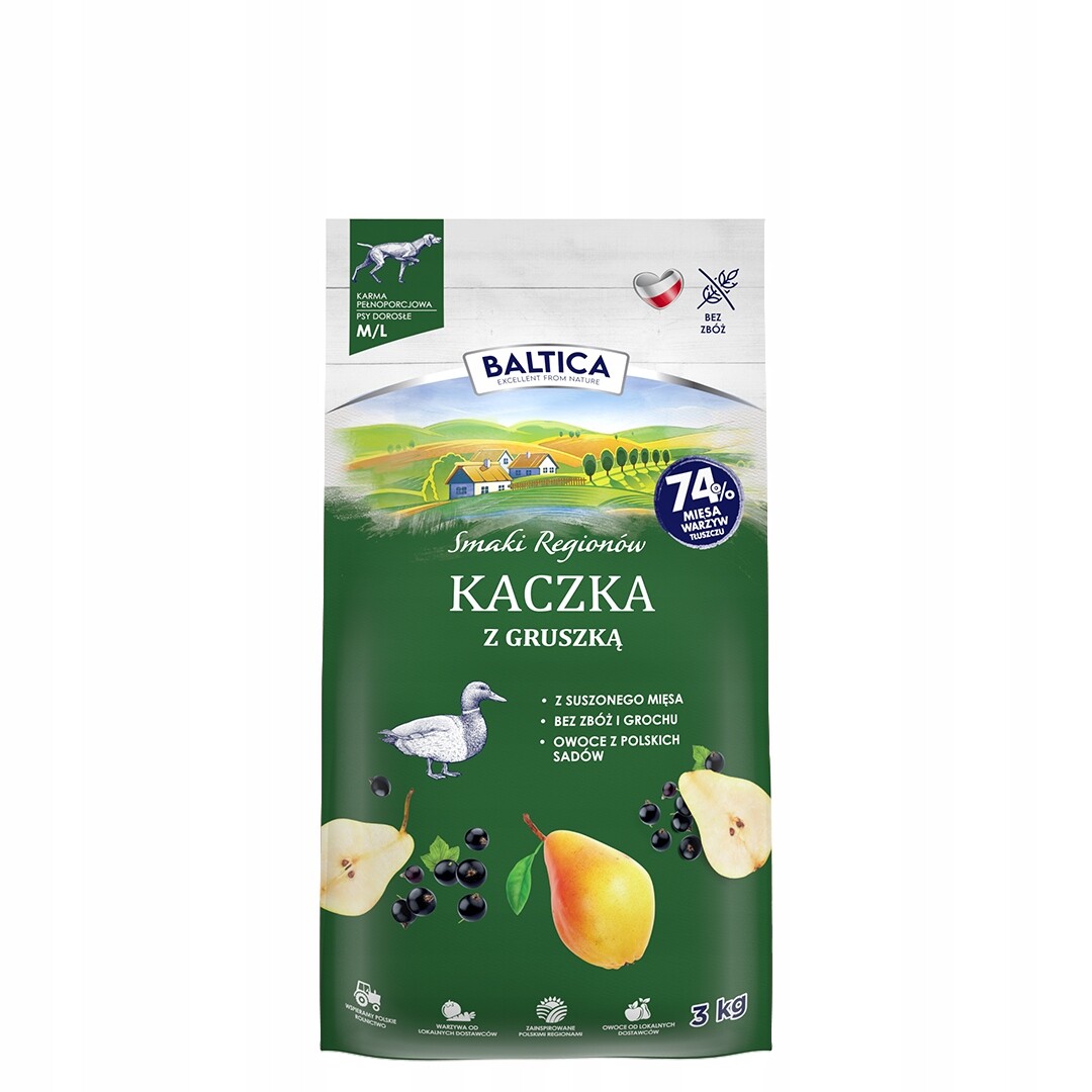Baltica suché krmivo pro psa Kachna s hruškou 3 kg M/L Střední Velká Plemena