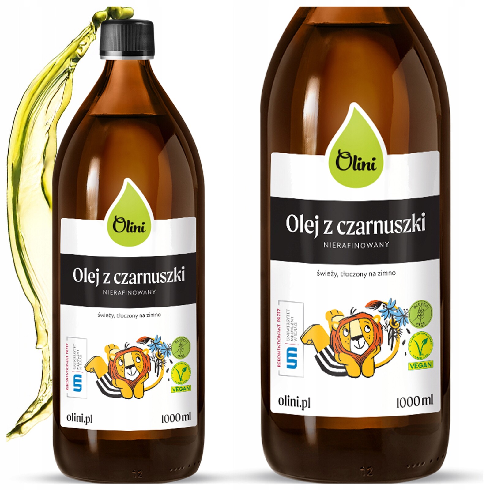 Dětský olej z černého kmínu nerafinovaný, lisovaný za studena 1 litr Olini