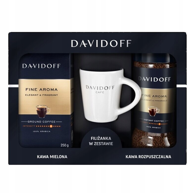 Sada Mix Davidoff Fine Aroma – mletá káva rozpustná káva hrníček