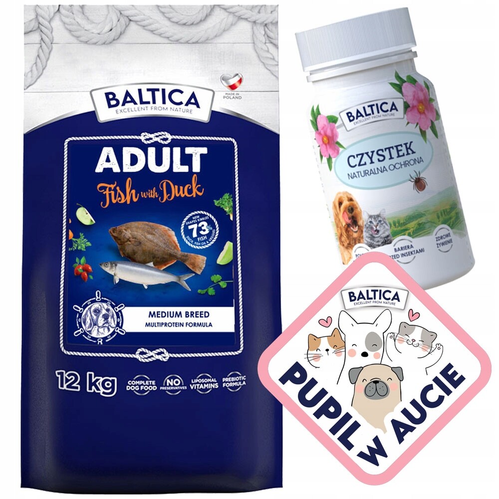 Baltica Fish & Duck M/L 12KG S Kachnou A Baltskými Rybami Střední Plemena