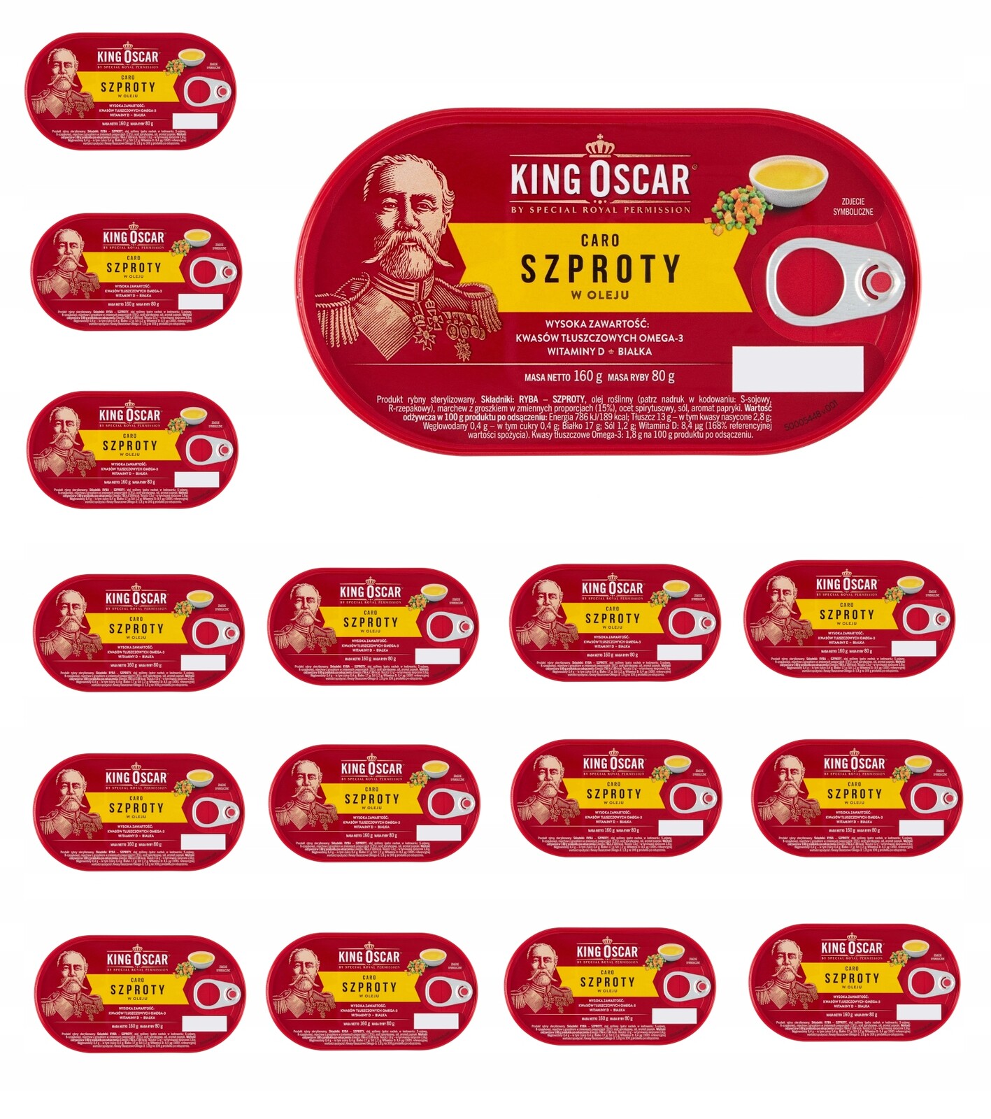 Šproty v oleji Caro King Oscar 160g Sada