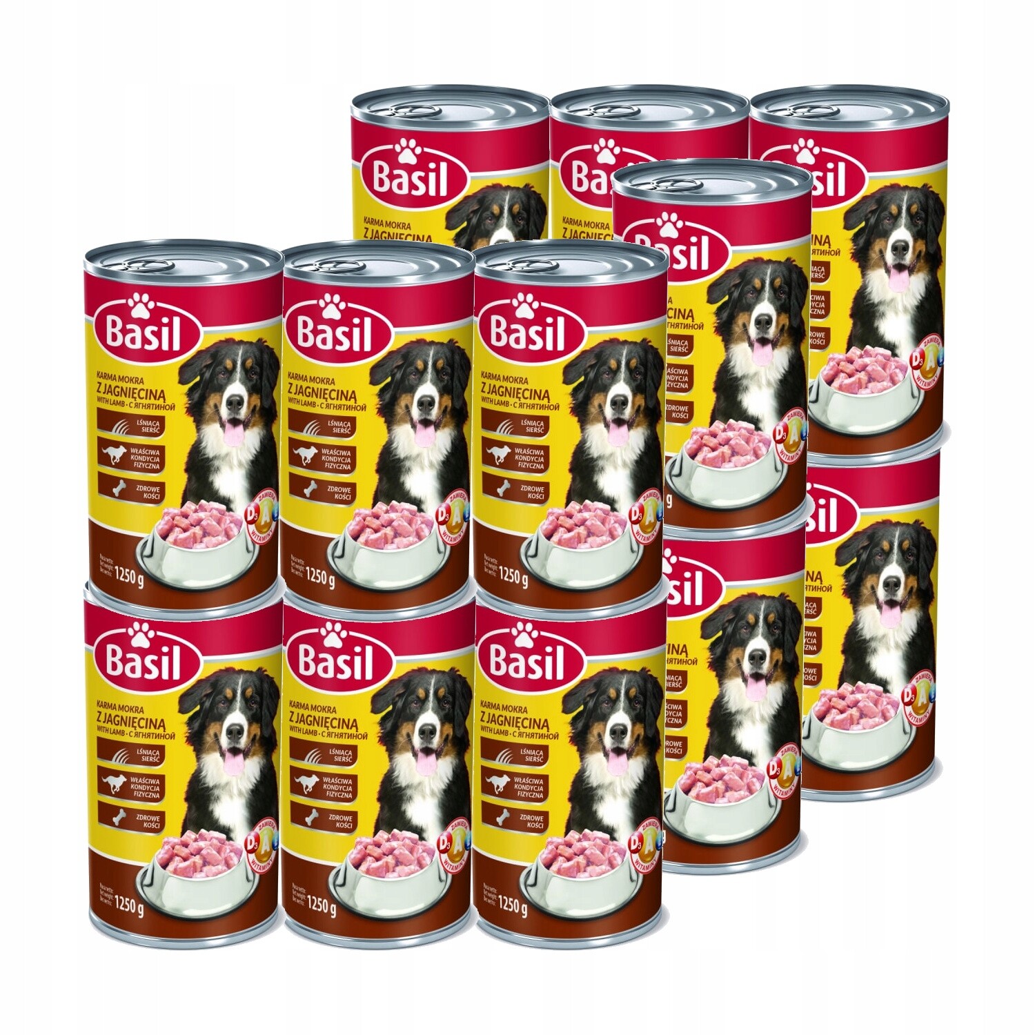 12x Krmivo mokré pro psy Basil s jehněčím masem konzerva 1250 g
