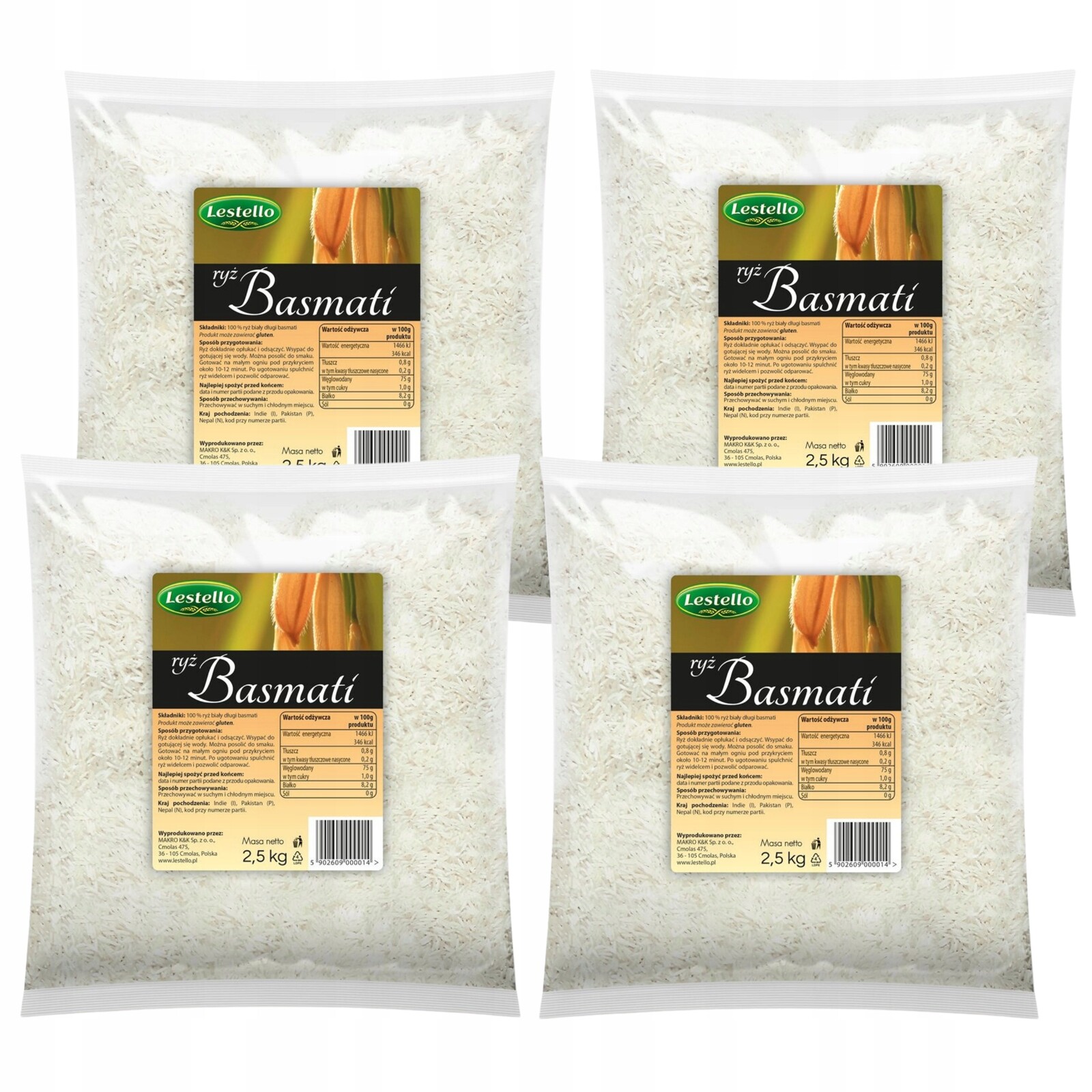 Set Rýže Basmati 4 x 2,5 Kg Lestello