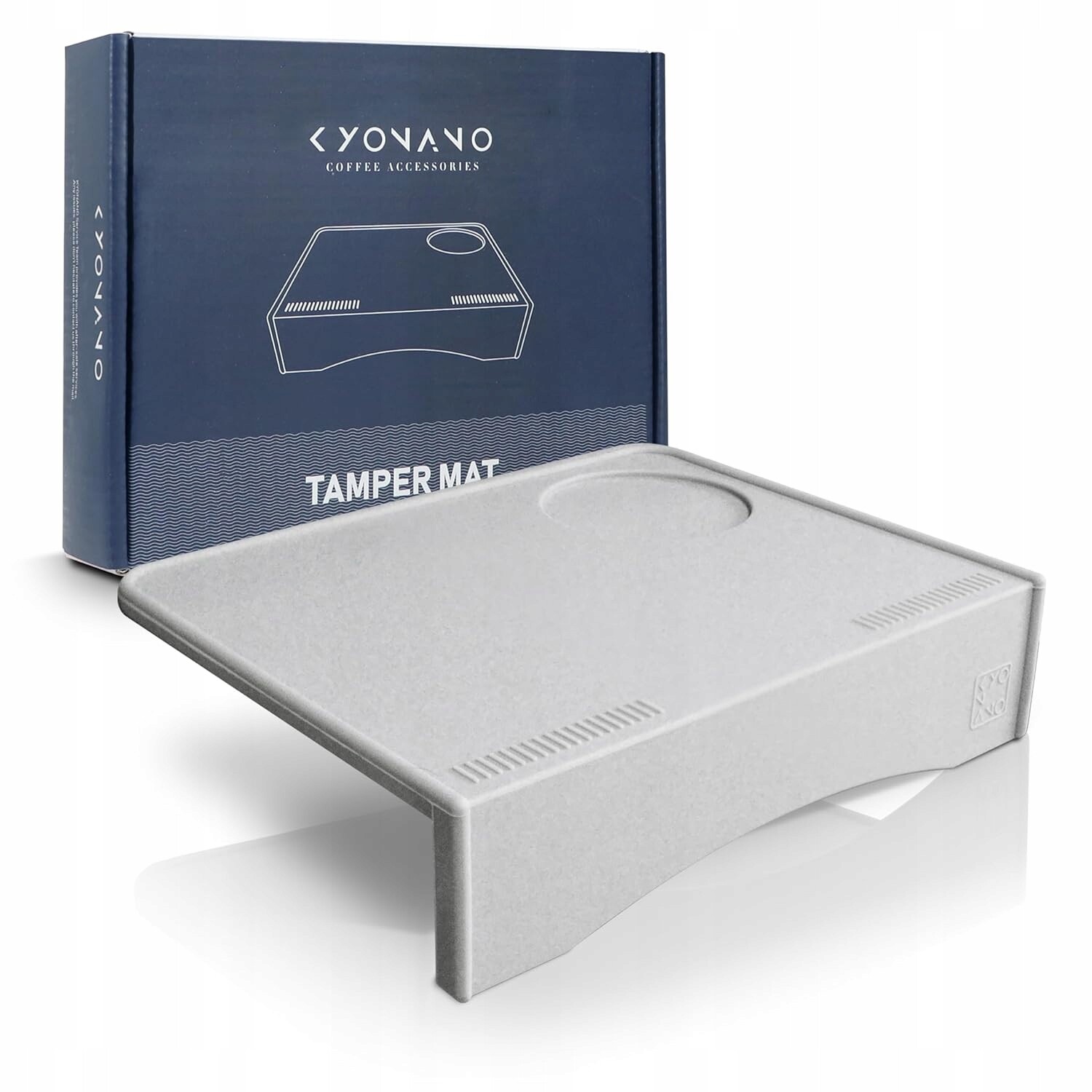 Kyonano podložka pod tamper na kávu tamper mat silikon šedá rohová 19x15x4,5