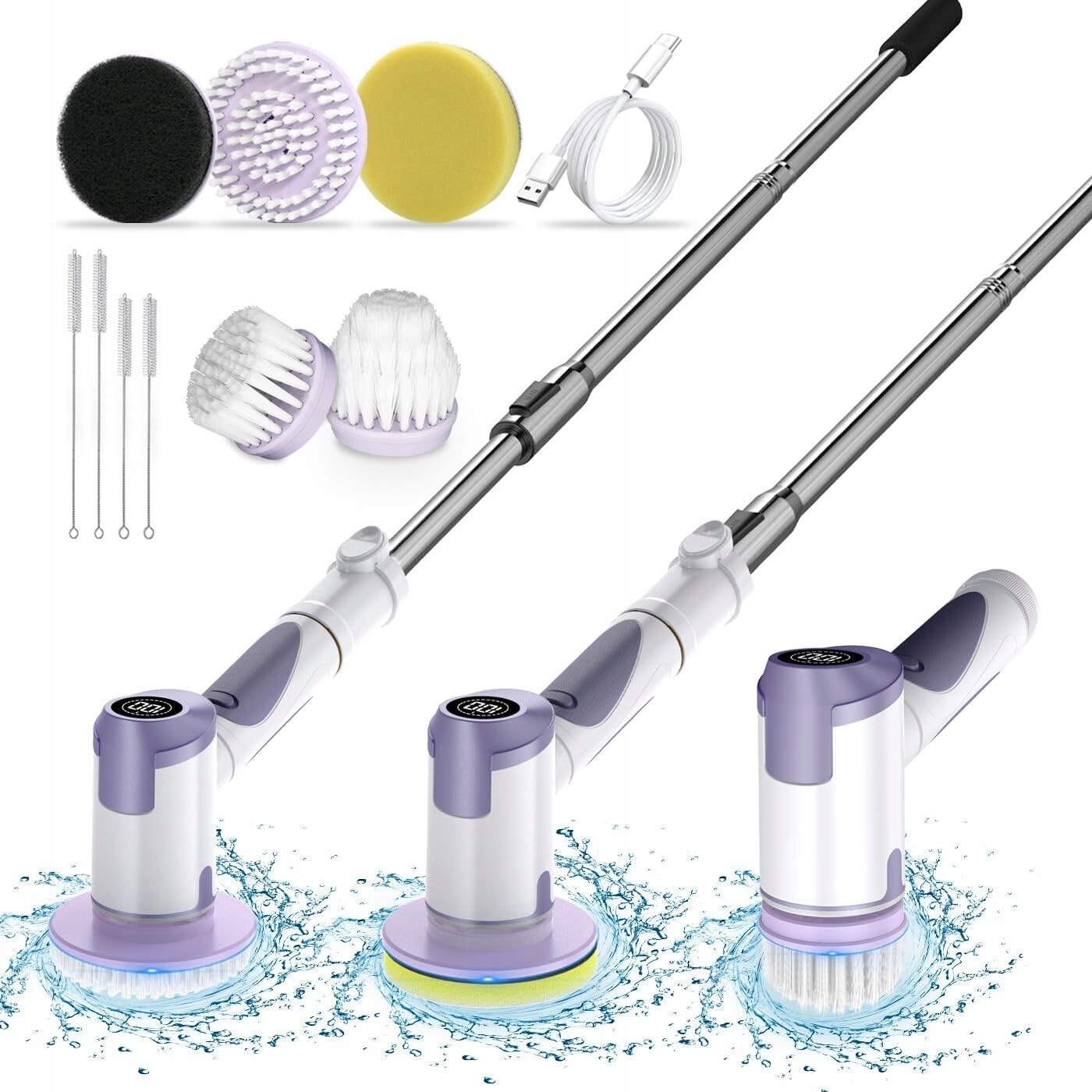 2223. Elektrický bezdrátový čisticí kartáč s 5 hlavicemi