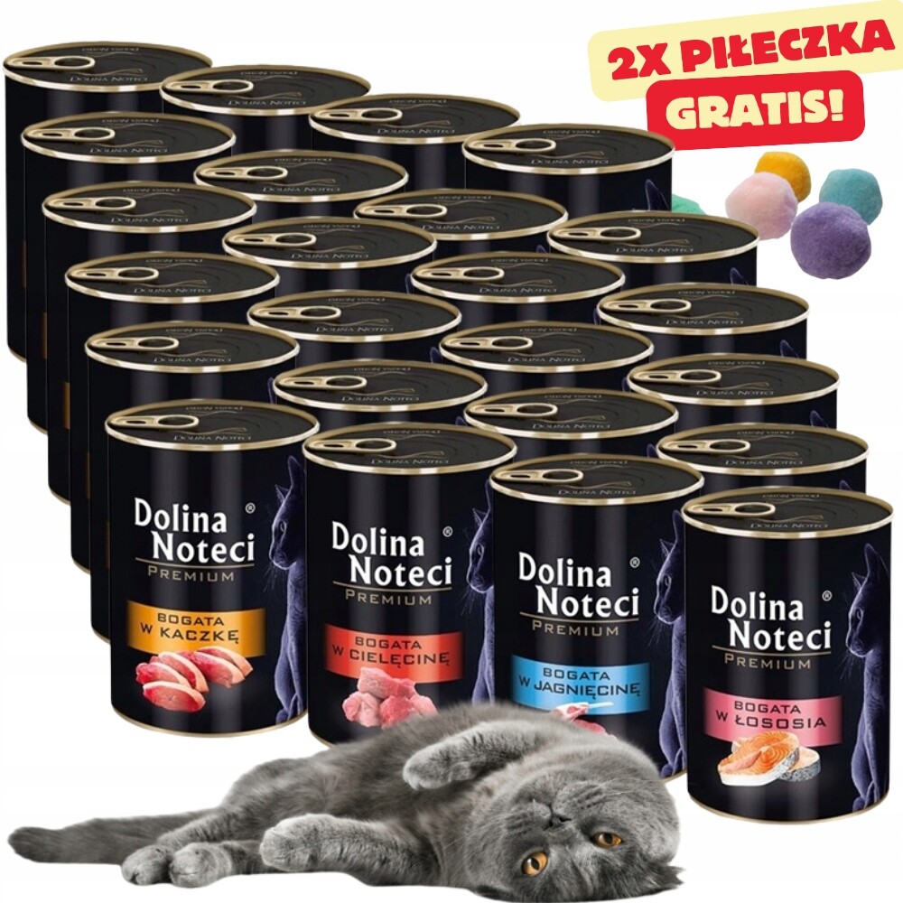 Dolina Noteci Premium Krmivo Mokré Pro Kočky Mix Chutí 24x400g Dárek