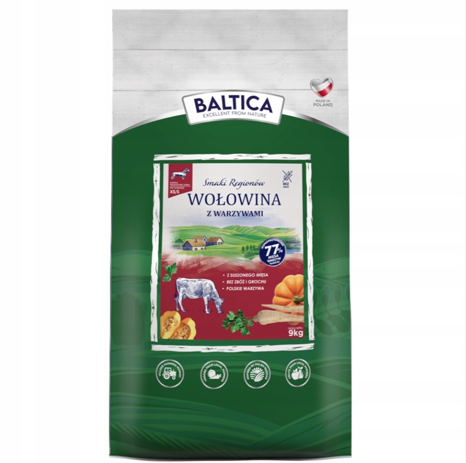 Baltica suché krmivo pro psy Hovězí maso se zeleninou Xs/s 9 kg Malá Plemena