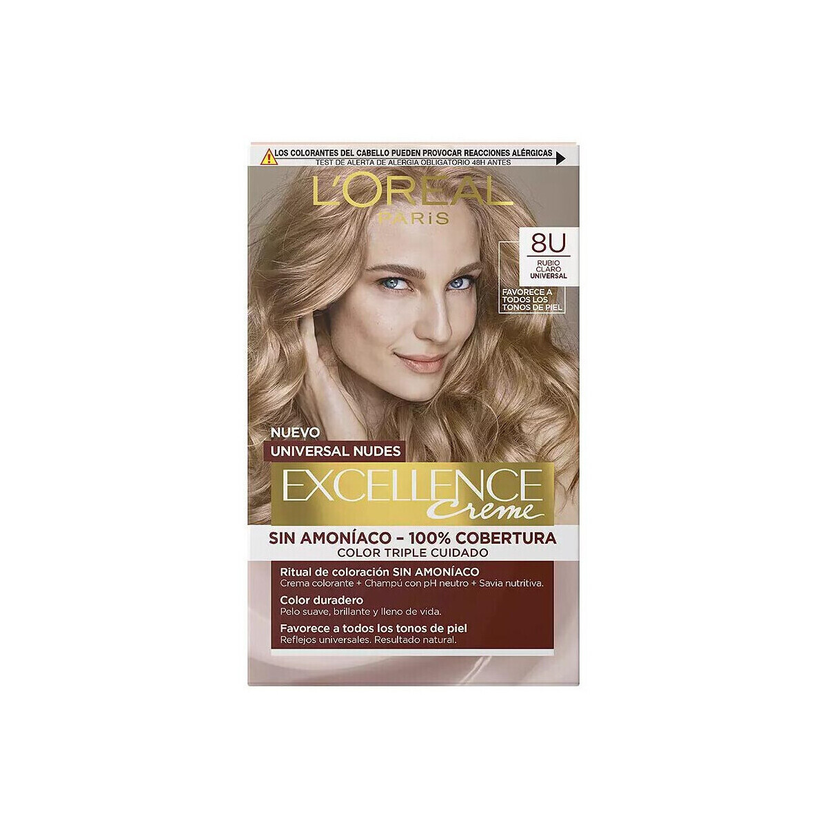 L'oréal  Excellence Creme Hair Color Universal Nudes -  8u Blond