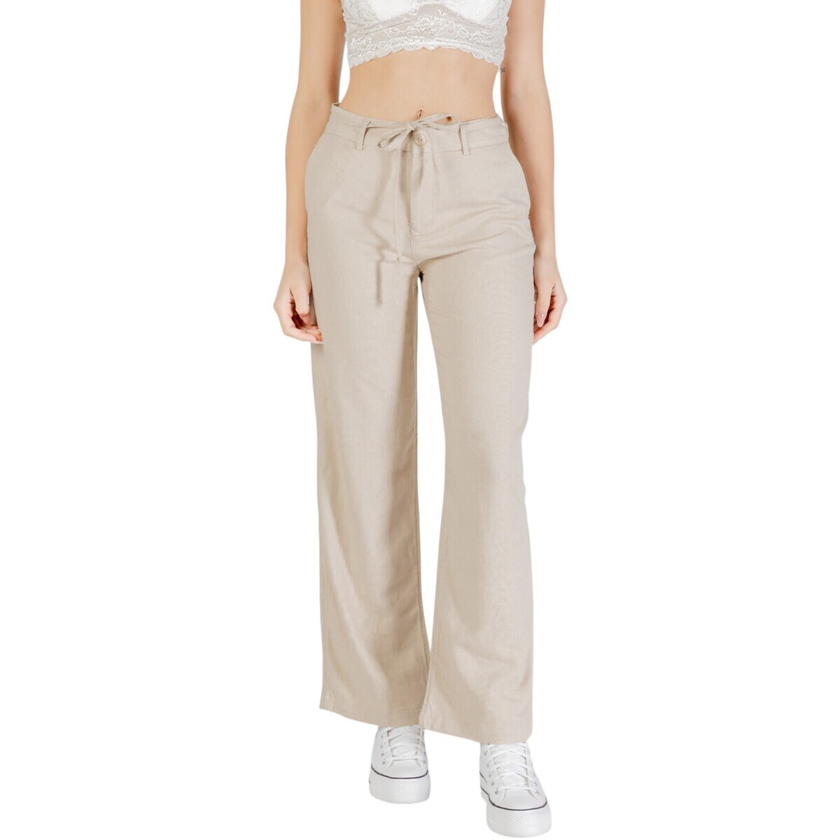 Only  ONLCARO MW LINEN BL STR BELT PANT CC TLR 15338710  Béžová