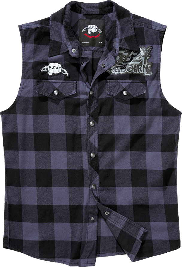 BRANDIT košile Ozzy Checkshirt Sleeveless černo-šedá Velikost: 4XL