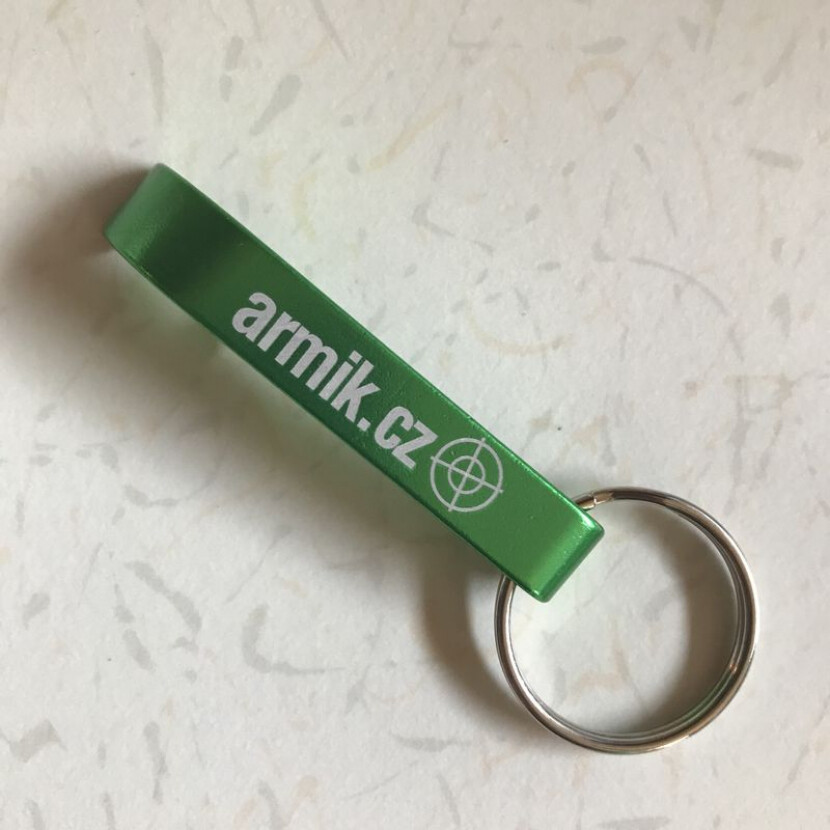 Otvírák kovový logo Armik.cz - zelený