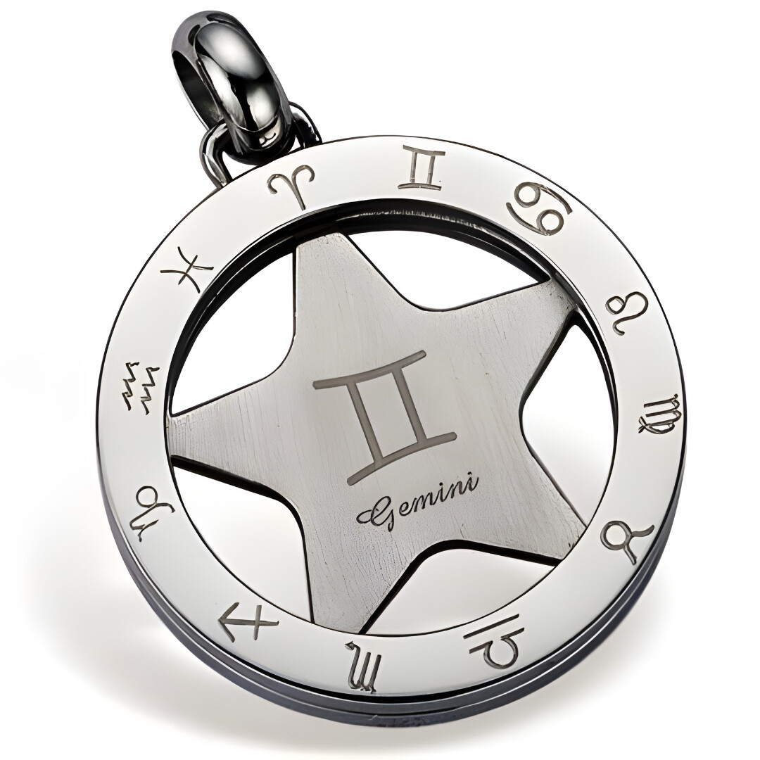 Přívěsek na řetízek na krk Gaira Zodiac 3065 Blíženci - stříbrný