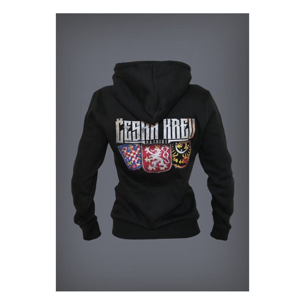 Mikina dámská s kapucí Česká krev Patriot - černá, M