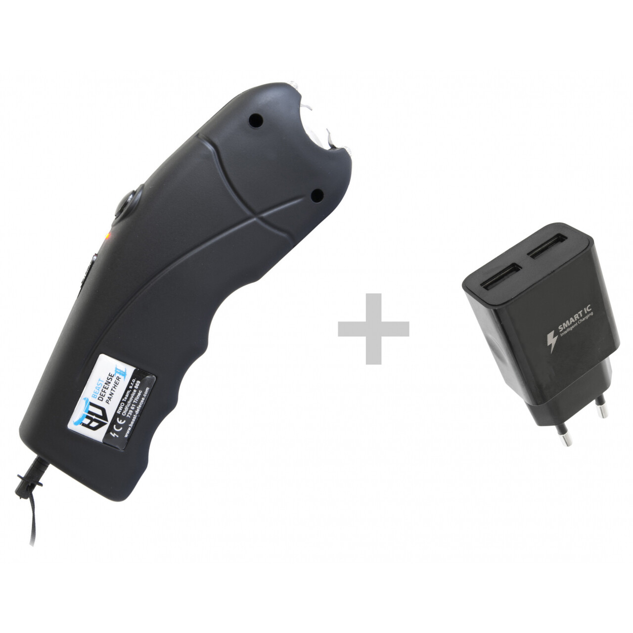 Paralyzér Beast Defense Panther 2 2500000 V LED s adaptérem - černý