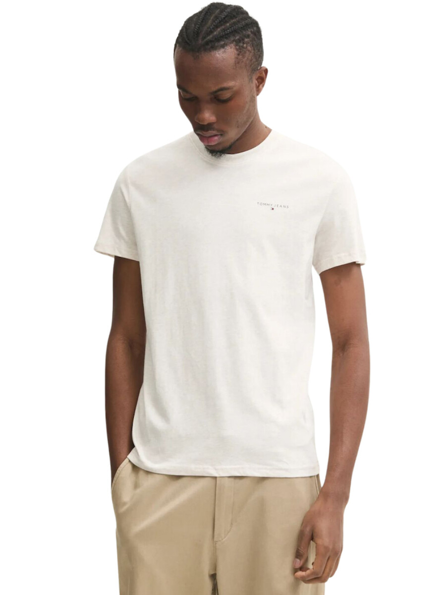 Tommy Jeans pánské krémové tričko - L (AE3)